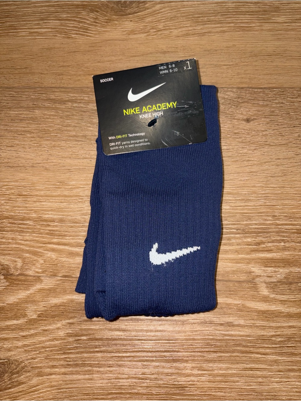 Nike Academy Cushioned Men's Soccer Socks Blue Size 6-8 SX4120-401 New
